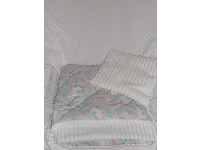 Конверт-одеяло плюшевый с бантом-подушечкой
