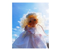 Ангел кукла из текстиля. Сшита из тонированного вручную хлопка