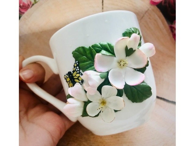 Чашка с декором «Яблоневый цвет»