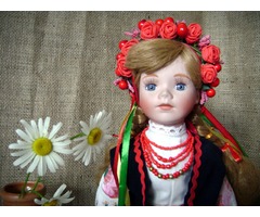 Украинский сувенир №12 коллекционная фарфоровая кукла народный костюм