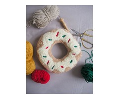 Вышитая подушка-пончик / декоративная детская подушка