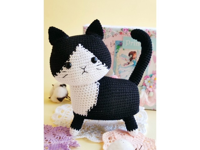 Котик "Васька", игрушка ручной работы, 19 см