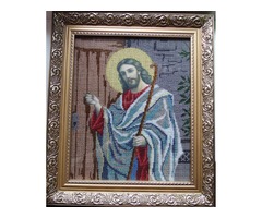Ікона вишита бісером Ісус стукає у двері