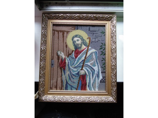 Ікона вишита бісером Ісус стукає у двері