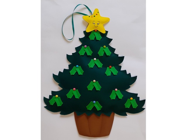 Елка из фетра для детей. Фетровая ёлка с игрушками. Новогодние ёлки. Адвент. Фетрова ялинка дитяча.