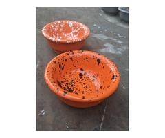 Соусник керамический 55 мл оранжевый с черными вкраплениями