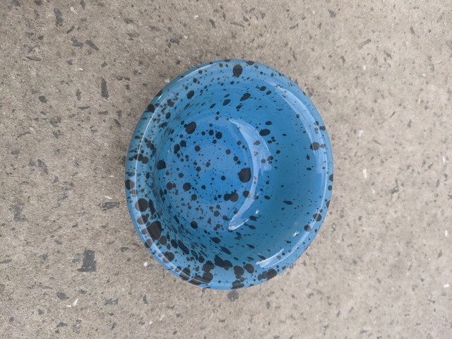 Соусник керамический 55 мл  голубой с черными вкраплениями