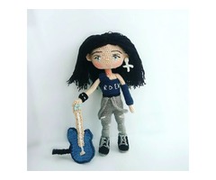 Вязаная кукла, гитарист, рокер, неформал. Ручная работа