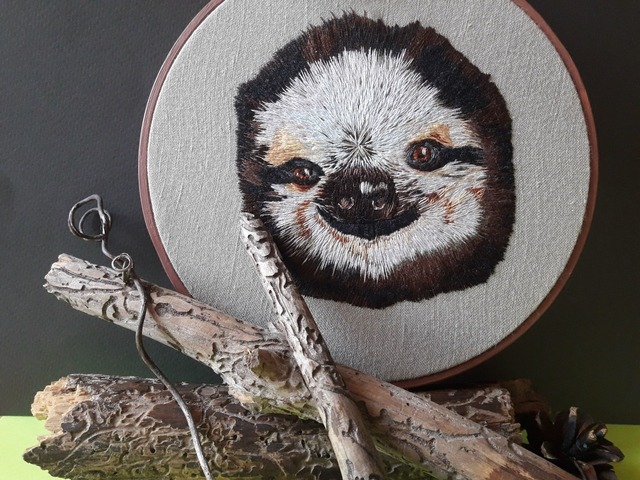 Картини вишиття на замовлення вишивка на заказ лінивець ленивец