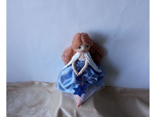 Текстильная кукла ангел, рождественский ангел на елку