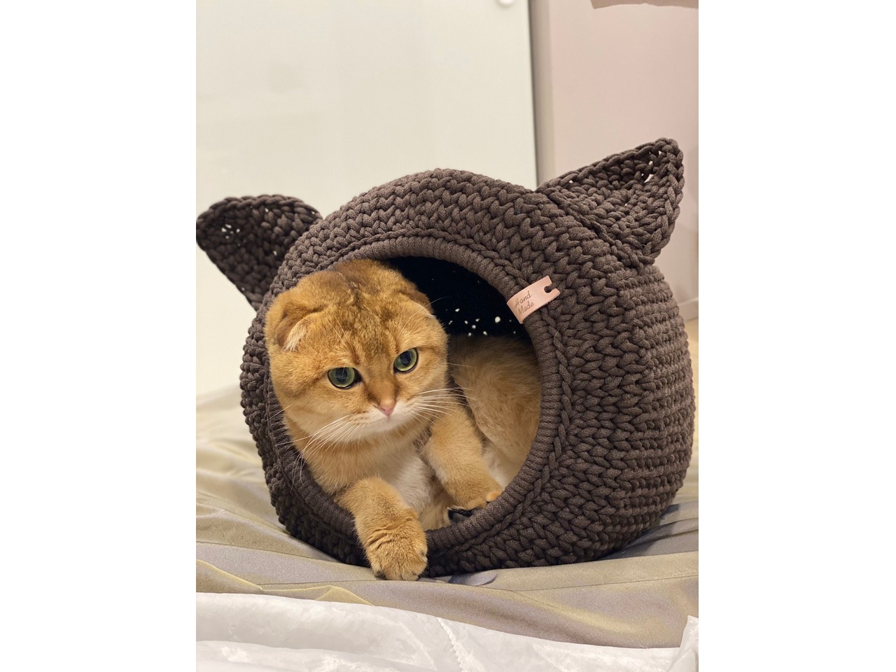 Вязаный домик для кошки крючком — пошаговая инструкция