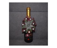 ПРОДАНО Новогоднее украшение для шампанского. Праздничный декор.