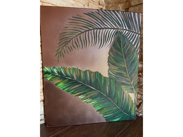 Эффектная Интерьерная картина «Тропические листья»