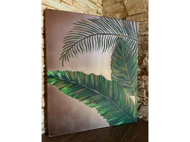 Эффектная Интерьерная картина «Тропические листья»