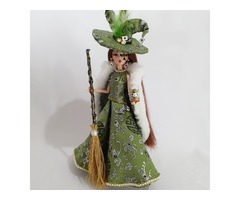 Коллекционная кукла Дама треф, зеленая ведьма