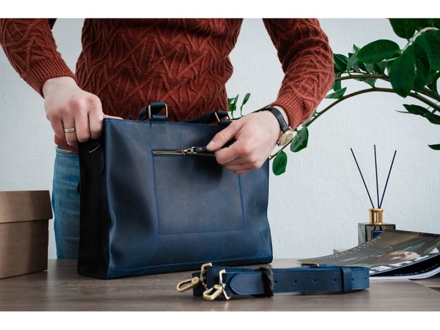 Деловой кожаный мужской портфель, Кожаная сумка для ноутбука