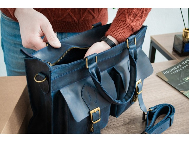 Деловой кожаный мужской портфель, Кожаная сумка для ноутбука