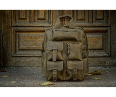 Мужской кожаный рюкзак, Кожаный рюкзак в военном стиле
