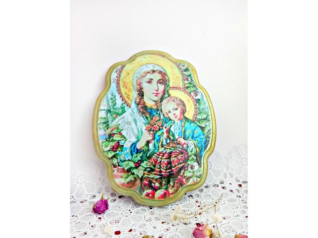 Панно икона "Богородица с Иисусом"