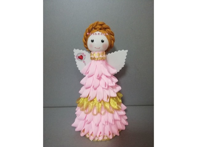 Кукла интерьерная  Ангел розовый, ручная работа