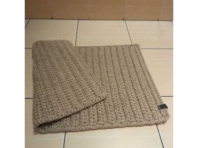 Килимок Брюгге, прямокутний джутовий  килим ручної вязки