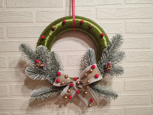 Новорічний вінок, Різдвяна декорація на двері або стіну