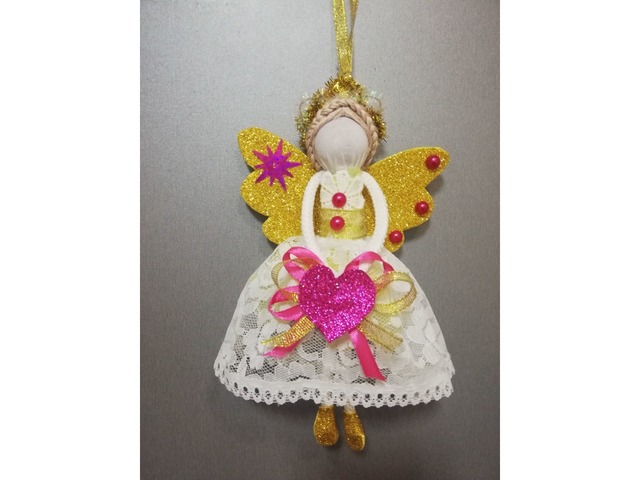 кукла- подвеска Рождественский ангел ручная работа