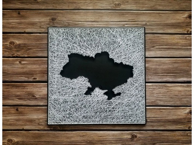 Карта україни, чорно-біла картина україна, string art україна, мапа держави