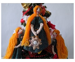 Рождественский ангел на елку. Набор текстильных рождественских ангелов.Новогодний декор.