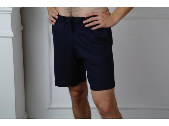 Короткие мужские шорты из натурального льна, льняные шорты