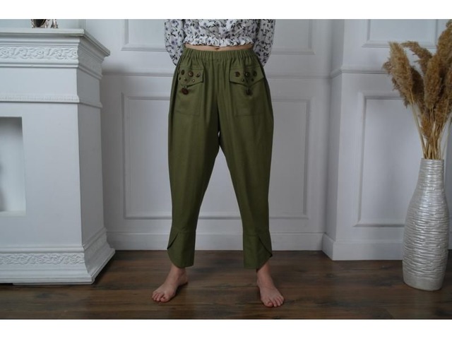 Оригинальные льняные брюки в стиле бохо, женские брюки из льна