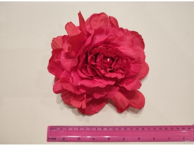 Брошка велика червона троянда