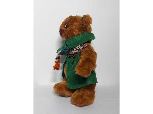 Ведмедик в зеленому пальто.