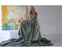 Платье из натурального льна цвета 