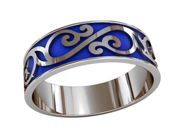 Серебряное кольцо с горячей эмалью 750100
