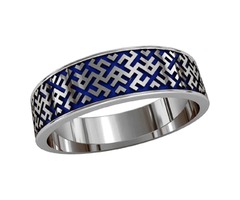 Серебряное кольцо с горячей эмалью 750210