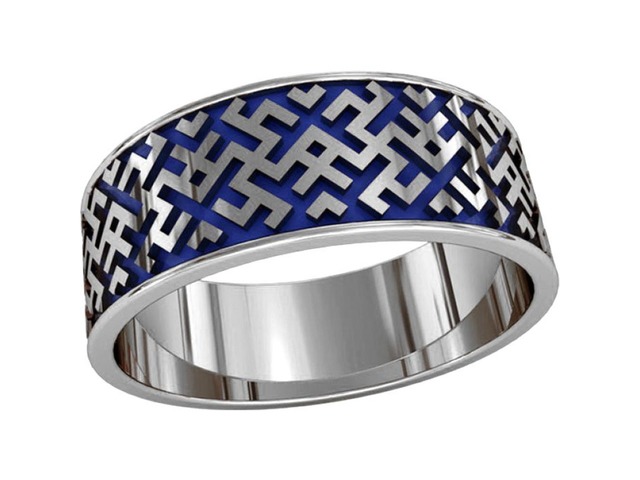 Серебряное кольцо с горячей эмалью 750220