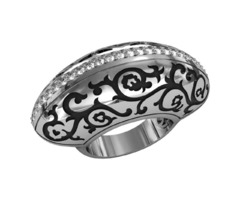 Серебряное кольцо с горячей эмалью 211780