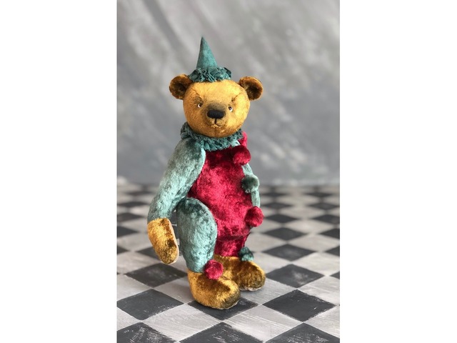 Ведмедик тедді, іграшка ручної роботи, подарунок, мишка тедди клоун, подарок, игрушка
