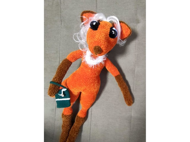 іграшка вязана лисиця лиска плюшева ручна робота