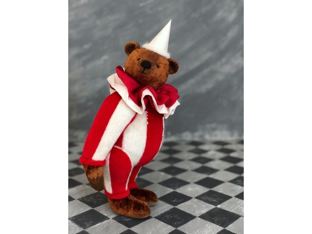 Ведмідь тедді, клоун, колекційна інтер’єрна іграшка, мишка тедди, коллекционная игрушка