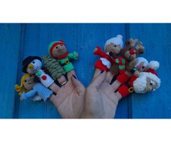 Різдвяний набір пальчикових ляльок. В′язаний гачком ляльковий театр