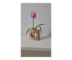 Декоративна ваза з дерева мінімалістичного дизайну, настільний декор