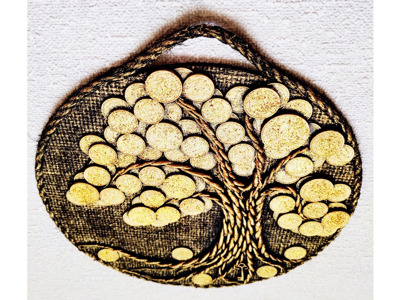 Как сделать красивое панно Денежное дерево из монет своими руками