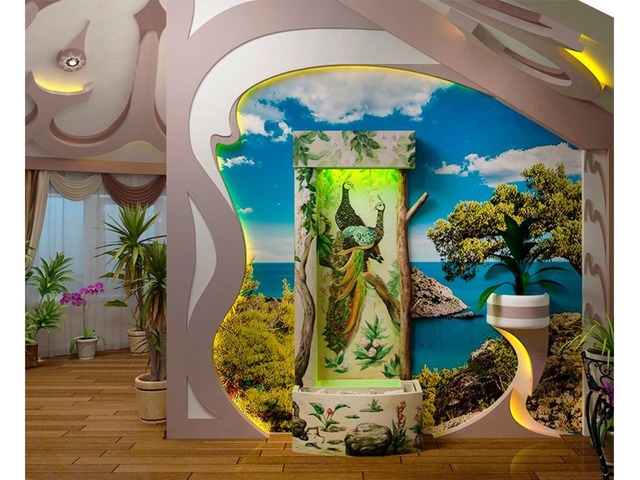 Декоративні водоспади по склу від дизайн студії Романа Москаленка.