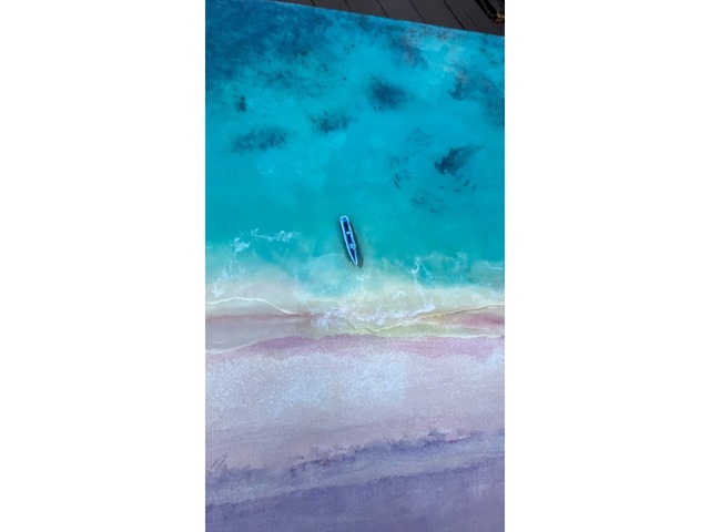 Интерьерная картина смолой "Пинк бич на о. Комодо" 40х60см.