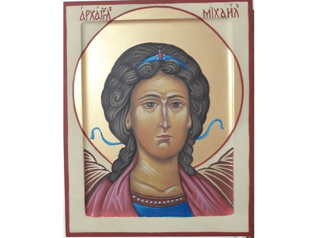 Рукописная икона " Архангел Михаил"