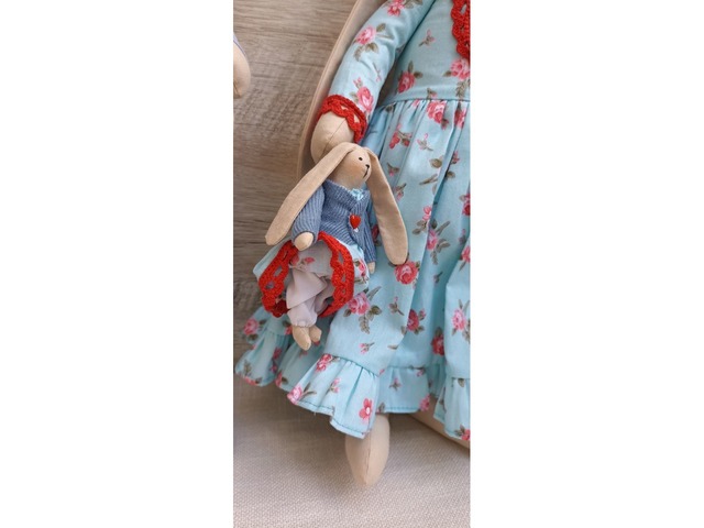 Еко зайчик , текстильна іграшка тильда