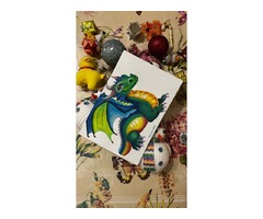 Листівка «Мудрий дракон», новорічна, святкова, ручна робота