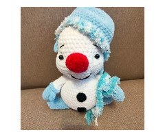 Сніговик іграшка вязана подарунок плюшевий ручна робота